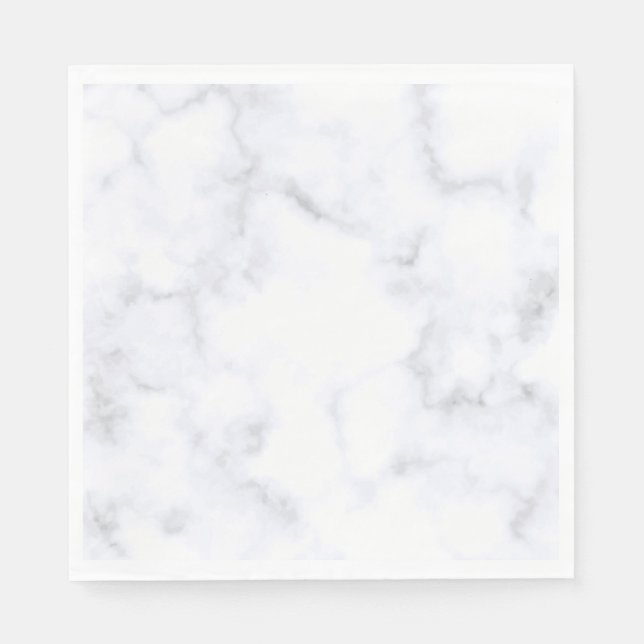White Marble Paper Napkins (Front)