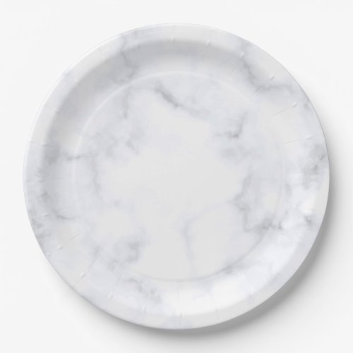 White Marble Paper Plates