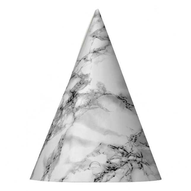 White Marble Party Hat (Left)