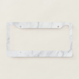 White Marble Pattern Boho Chic License Plate Frame