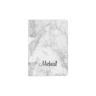 White Marble Personal Passport Holder