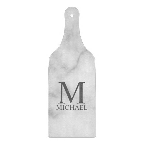 White Marble Personalized Monogram and Name Cutting Board