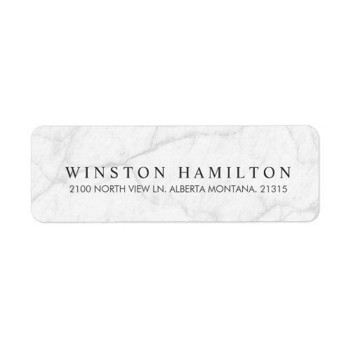 White Marble  Personalized Return Address Label