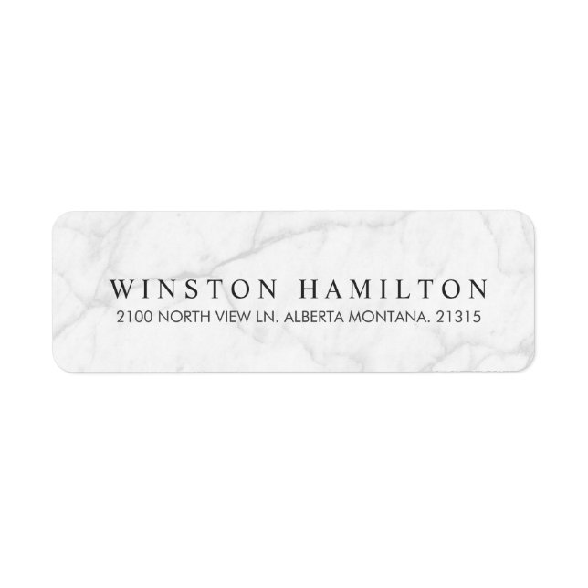 White Marble | Personalized Return Address Label (Front)