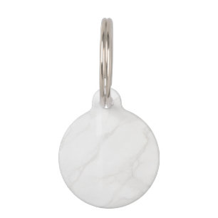 White Marble Pet ID Tag
