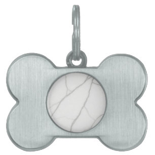 White Marble Pet ID Tag