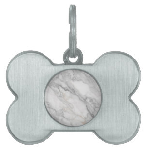 White Marble Pet ID Tag