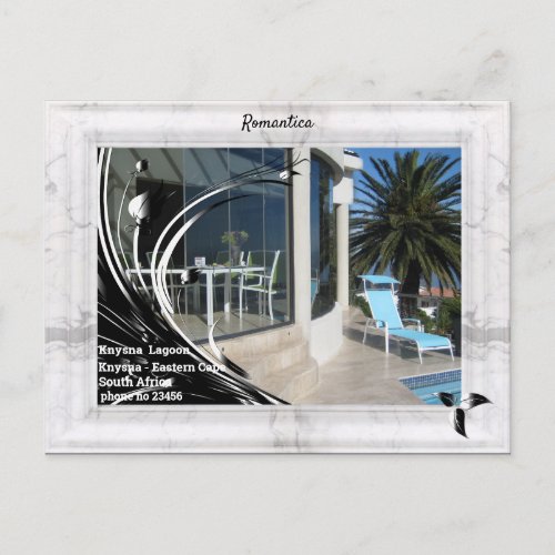 White marble Photo Frame Postcard