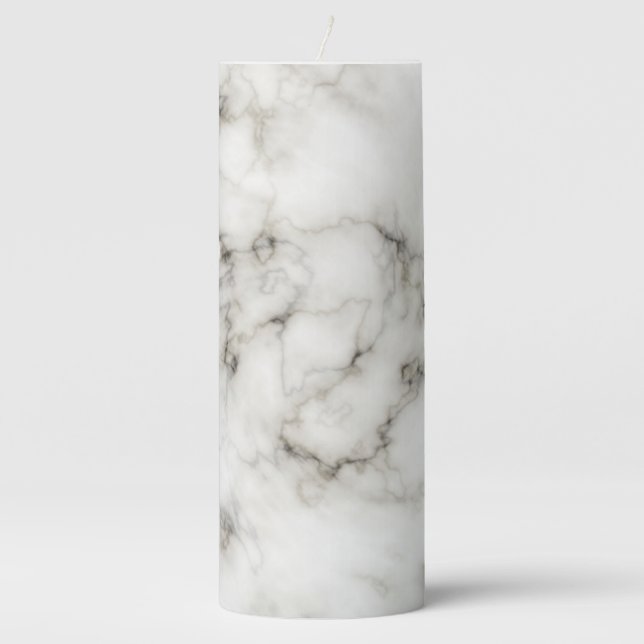 white-marble pillar candle (Front)