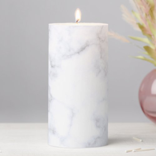 White Marble Pillar Candle