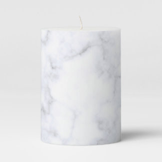 White Marble Pillar Candle
