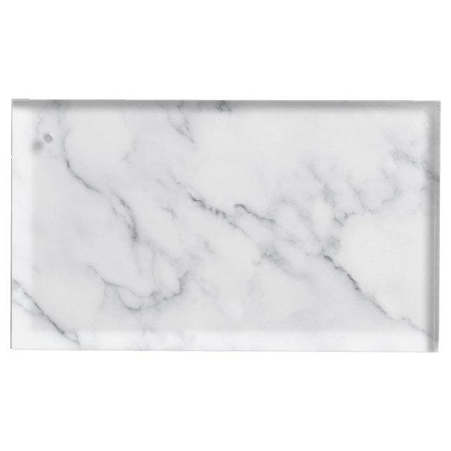 White Marble Place Card Holder (Front)