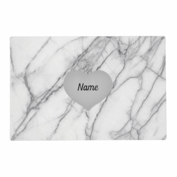 White Marble Placemat by KRStuff at Zazzle