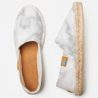 White Marble Print Espadrilles