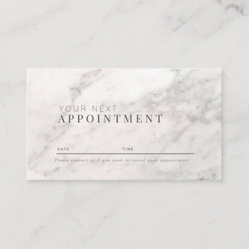 White Marble Professional Appointment Card