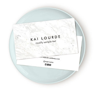 White Marble Professional Business Business Card