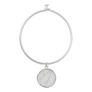 White Marble Profile card Bangle Bracelet