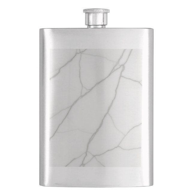 White Marble Profile card Flask (Front)
