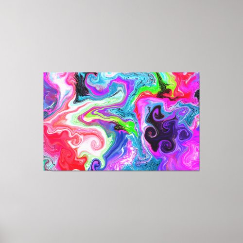 White Marble River Colorful Marble Art   Canvas Print