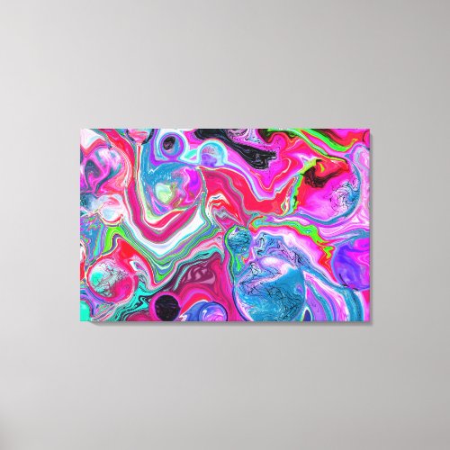 White Marble River Colorful Marble Art  Canvas Print