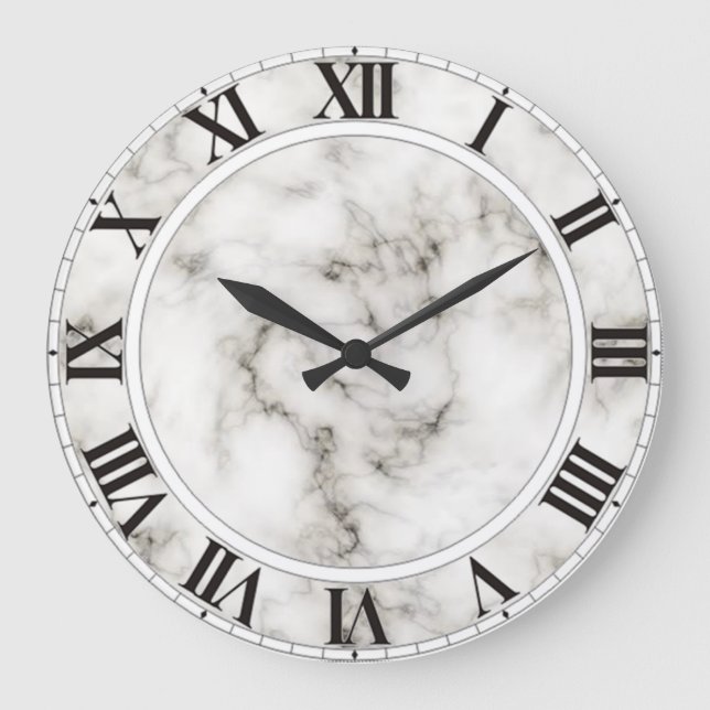 White Marble Romannumeral Wall Clock (Front)