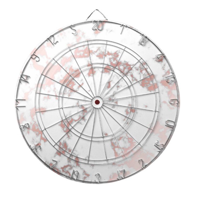 white,marble,rose gold, modern,chic,beautiful, dart board (Front)