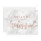 White Marble & Rose Gold Will You Be My Bridesmaid