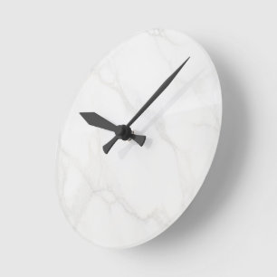 White Marble Round Clock