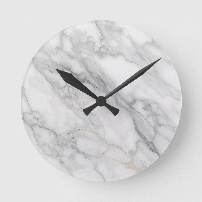 White Marble Round Clock (Front)