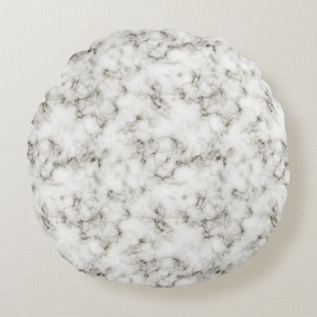 white-marble round pillow (Front)