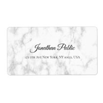 White Marble Script Luxurious Elegant Shipping Label White Marble Script Luxurious Elegant Shipping Label