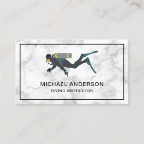 White Marble Scuba Diving Instructor Business Card