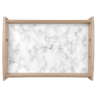 White marble serving tray