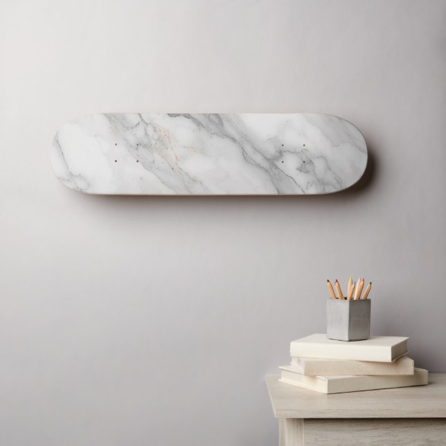 White Marble Skateboard (Wall Art (Horz))