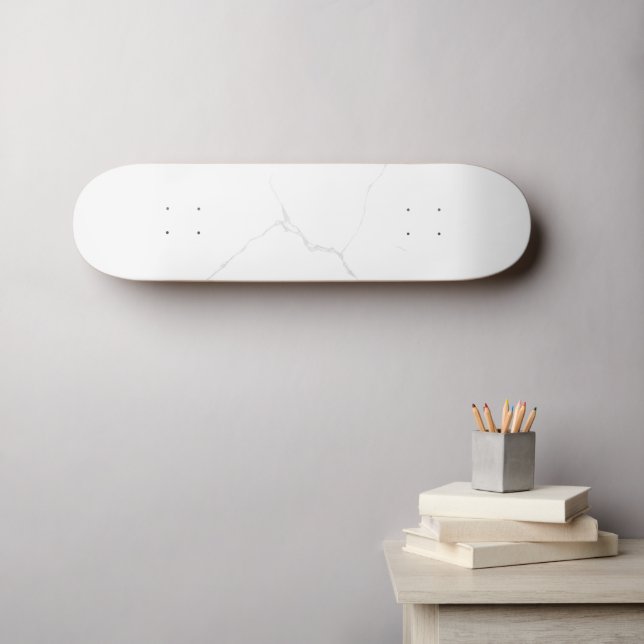 White Marble  Skateboard (Wall Art (Horz))