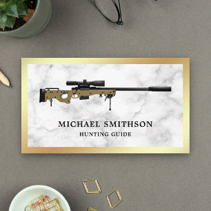 White Marble Sniper Rifle Gun Shop Gunsmith Business Card