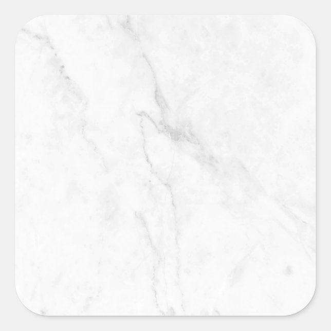 White Marble Square Sticker (Front)
