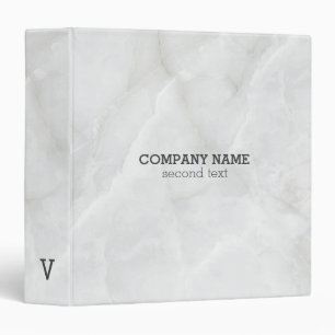 White Marble Stone 3 Ring Binder
