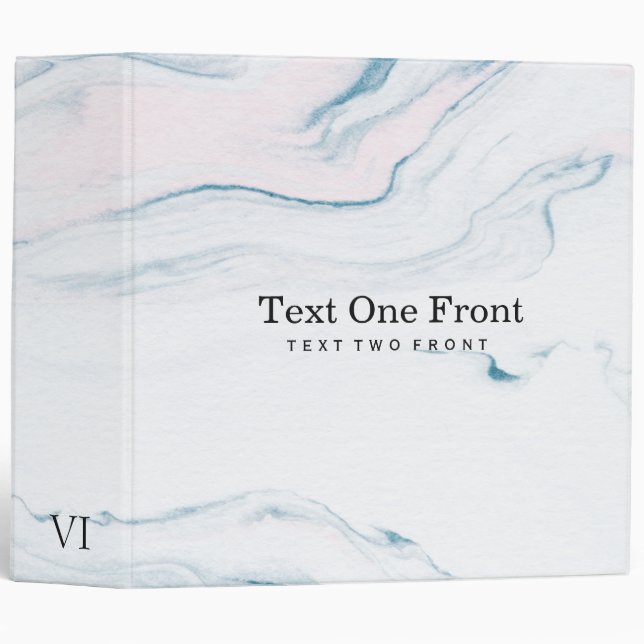 White Marble Stone 3 Ring Binder (Front/Spine)