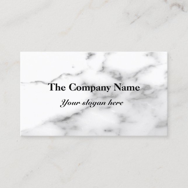 White marble stone background business card design (Front)