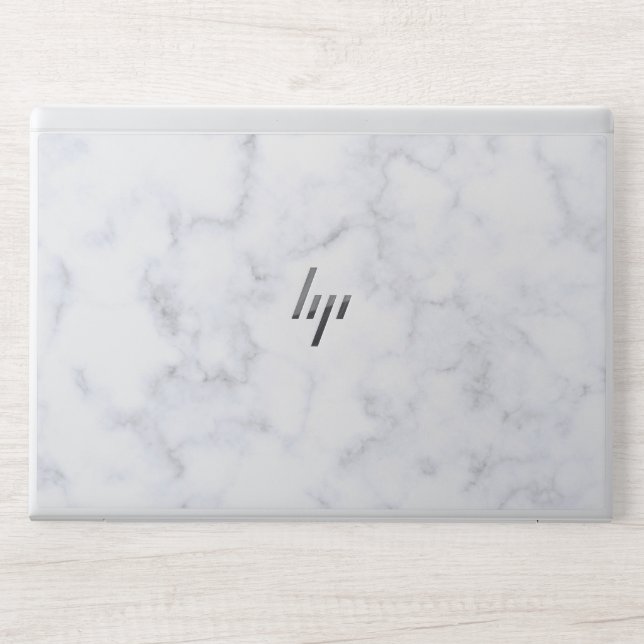 White Marble Stone Background HP Laptop Skin (Front)