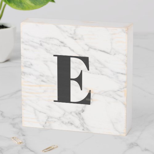 White marble stone custom alphabet letter wooden box sign