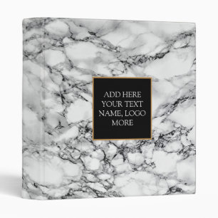 White Marble Stone - Customizable 3 Ring Binder