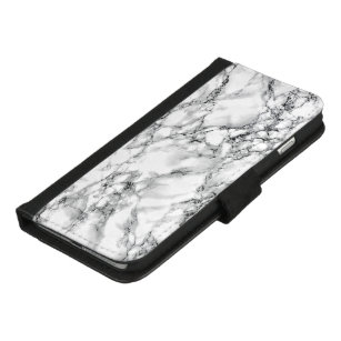 White Marble Stone Design iPhone Wallet Case