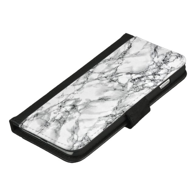 White Marble Stone Design iPhone Wallet Case (Bottom)