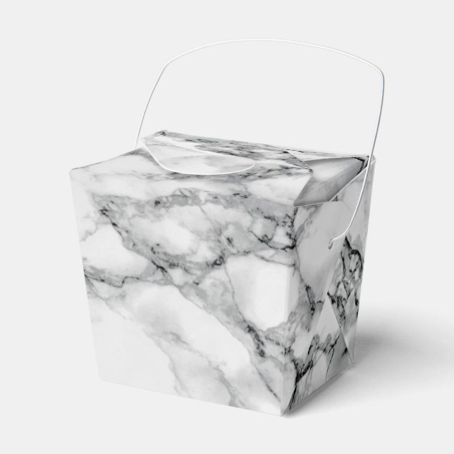 White Marble Stone Favor Box Gift (Front Side)