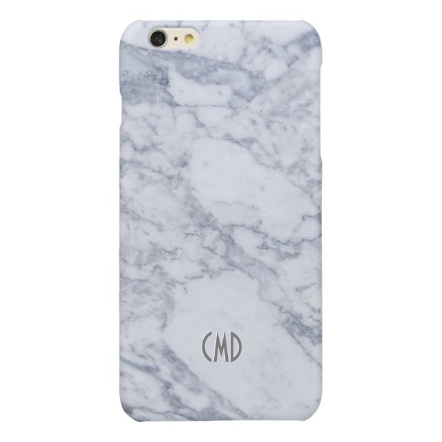 White Marble Stone Look iPhone Case (Back)