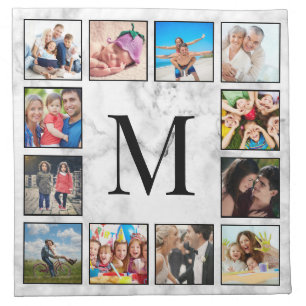 White Marble Stone Pattern Cloth Napkin