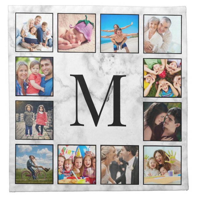 White Marble Stone Pattern Cloth Napkin (Front)