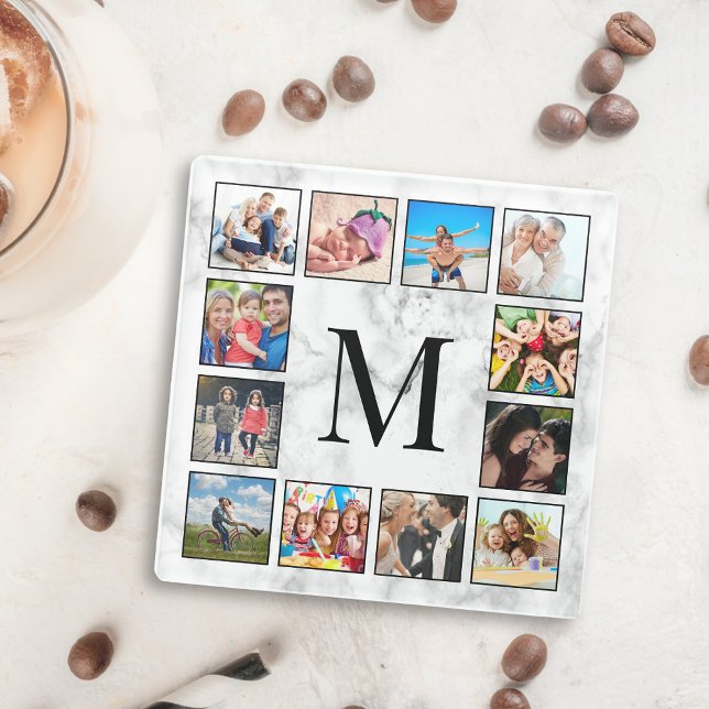 White Marble Stone Pattern Glass Coaster (Creator Uploaded)